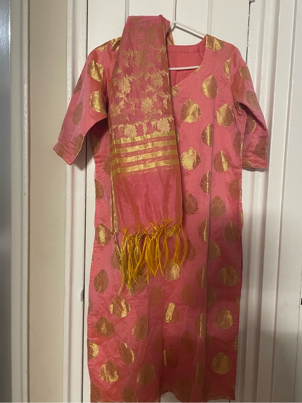 Pink and Gold Traditional Salwar Set